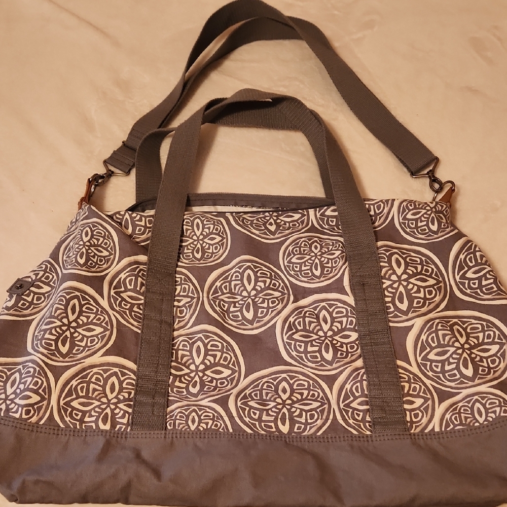 Thirty-one Gray and White  Patterned Large Tote Bag